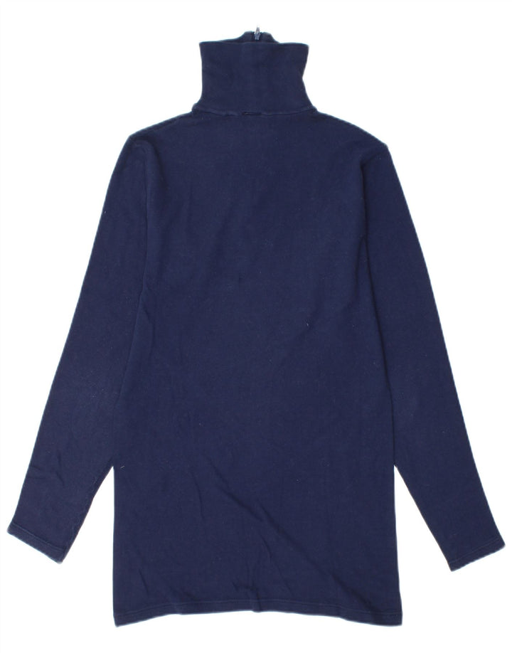 SERGIO TACCHINI Womens Zip Neck Sweatshirt Jumper UK 14 Large Navy Blue