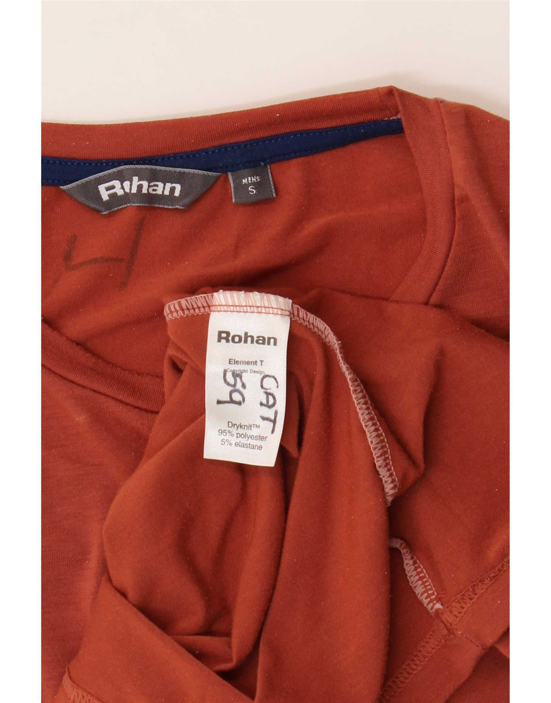 Rohan Mens T-Shirt Top Small Brown Polyester