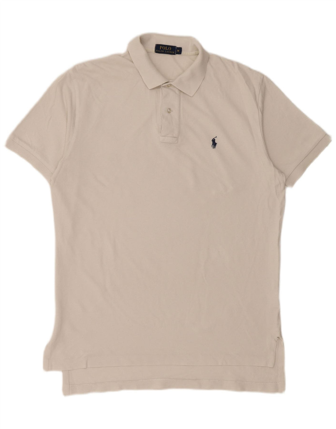 POLO RALPH LAUREN Mens Polo Shirt Medium White Cotton