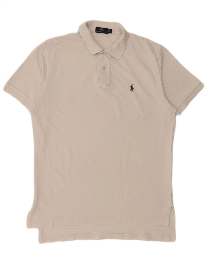 POLO RALPH LAUREN Mens Polo Shirt Medium White Cotton