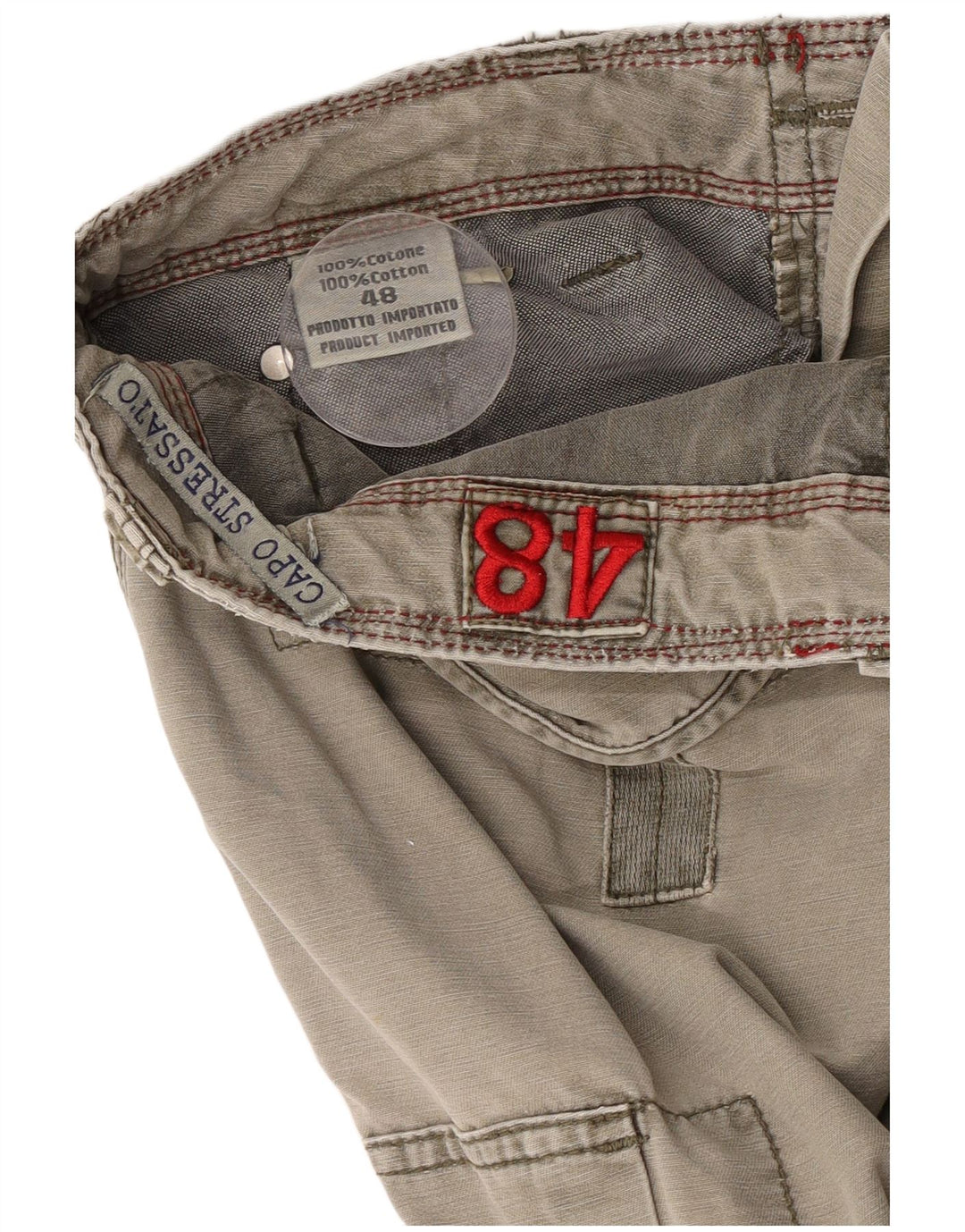 Vintage Mens Cargo Shorts IT 48 Medium W32  Khaki Cotton