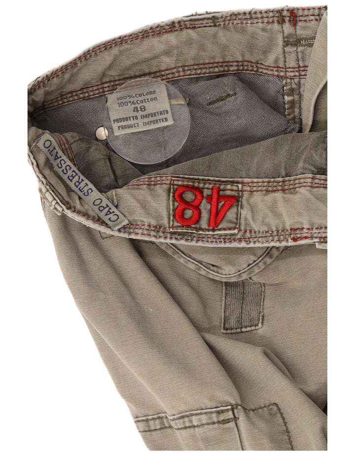Vintage Mens Cargo Shorts IT 48 Medium W32  Khaki Cotton