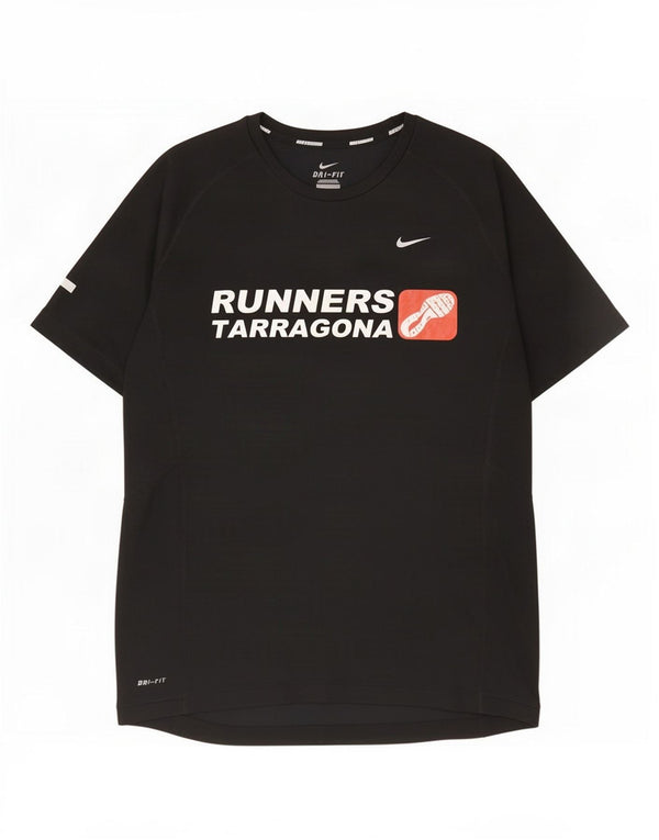 Nike Mens Dri Fit Graphic T-Shirt Top Medium Black