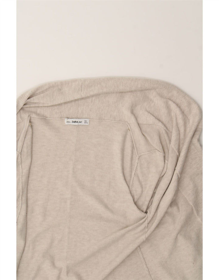 ZARA Womens Longline Open Cardigan Sweater UK 14 Large Beige Vintage Zara and Second-Hand Zara from Messina Hembry 