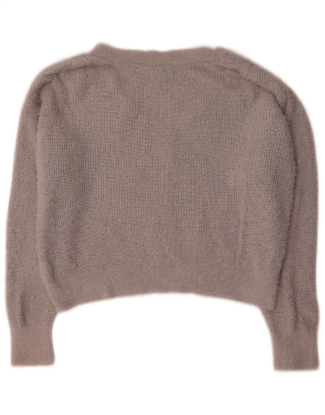 Topshop Womens Crop Oversized V-Neck Jumper Sweater UK 10 Small Grey