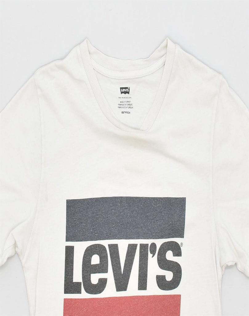 LEVI'S Mens Graphic T-Shirt Top XS Off White | Vintage | Thrift | Second-Hand | Used Clothing | Messina Hembry 