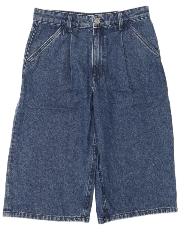 Zara Womens Relaxed Fit Denim High Waist Bermuda Shorts EU 34 2XS W24 Blue