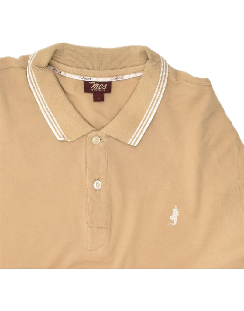 MARLBORO CLASSICS Mens Polo Shirt Large Beige Cotton | Vintage Marlboro Classics | Thrift | Second-Hand Marlboro Classics | Used Clothing | Messina Hembry 