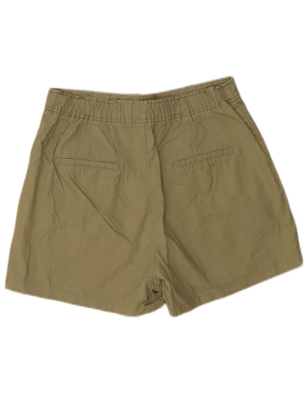 Zara Womens High Waist Shorts Small W26 Khaki Cotton