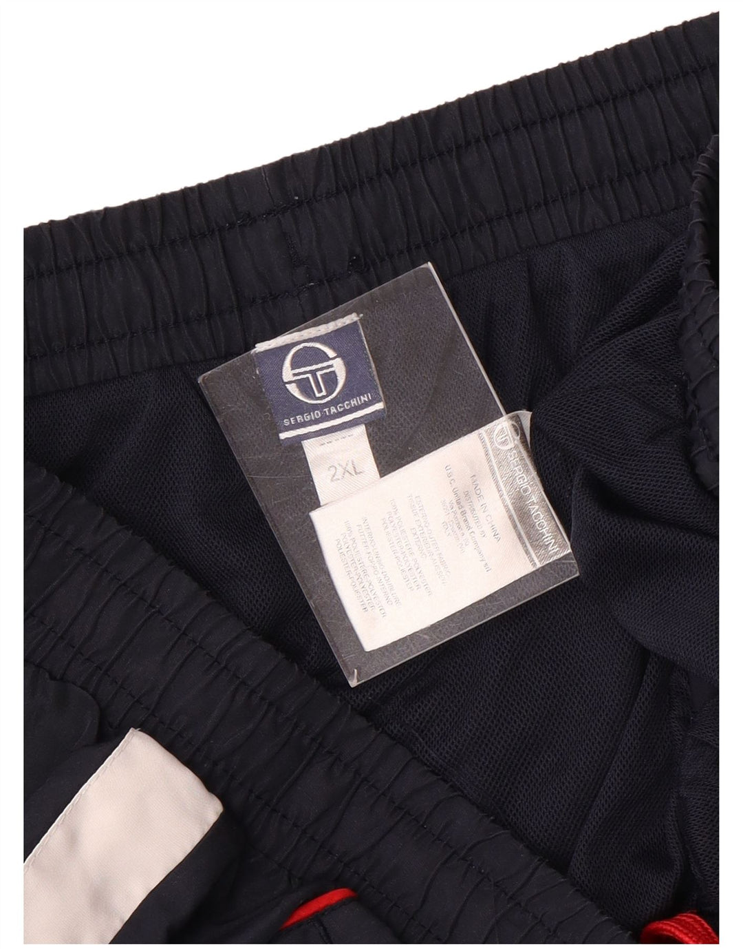 Sergio Tacchini Mens Sport Shorts 2XL Navy Blue Colourblock Polyester