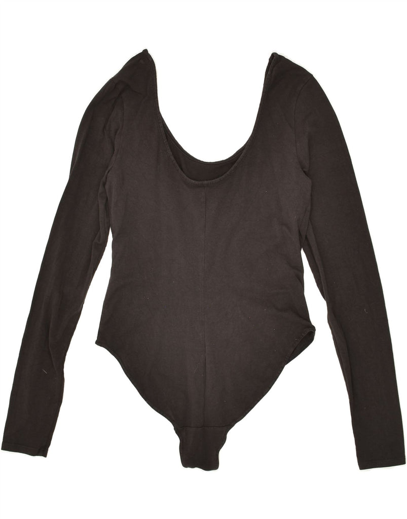 LEVI'S Womens Long Sleeve Bodysuit UK 14 Large Black Cotton Vintage Levi's and Second-Hand Levi's from Messina Hembry 