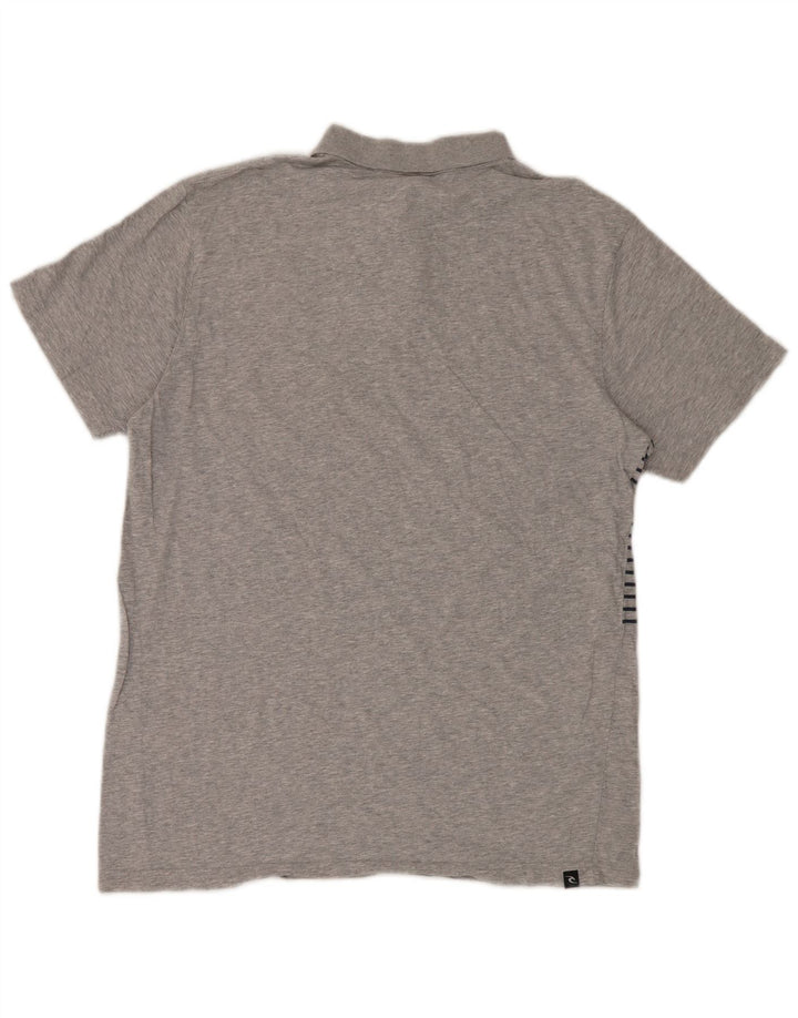 Rip Curl Mens Relaxed Fit Polo Shirt Large Grey Striped