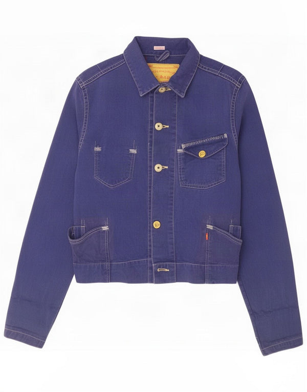 Levi's Womens Denim Jacket UK 14 Medium Purple Cotton