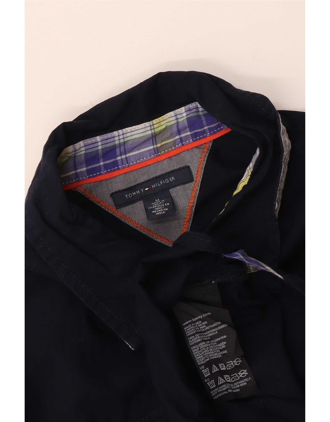 Tommy Hilfiger Womens Shirt UK 12 Medium Navy Blue Cotton