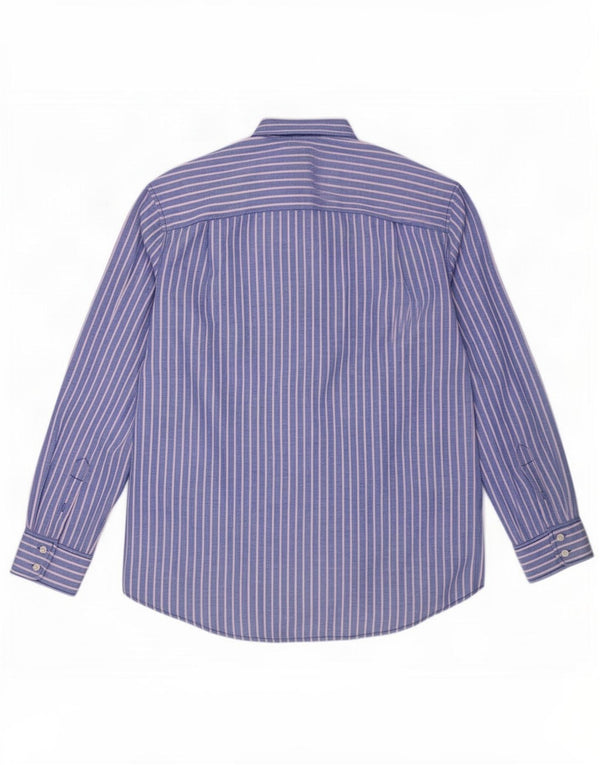Boden Mens Shirt Medium Blue Pinstripe Linen