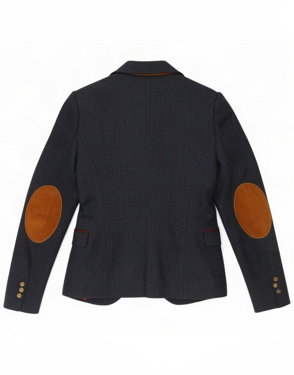 Zara Womens 1 Button Blazer Jacket UK 10 Small Navy Blue