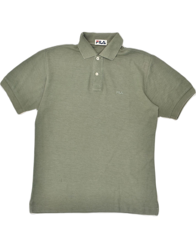 FILA Mens Polo Shirt Medium Khaki Cotton | Vintage Fila | Thrift | Second-Hand Fila | Used Clothing | Messina Hembry 