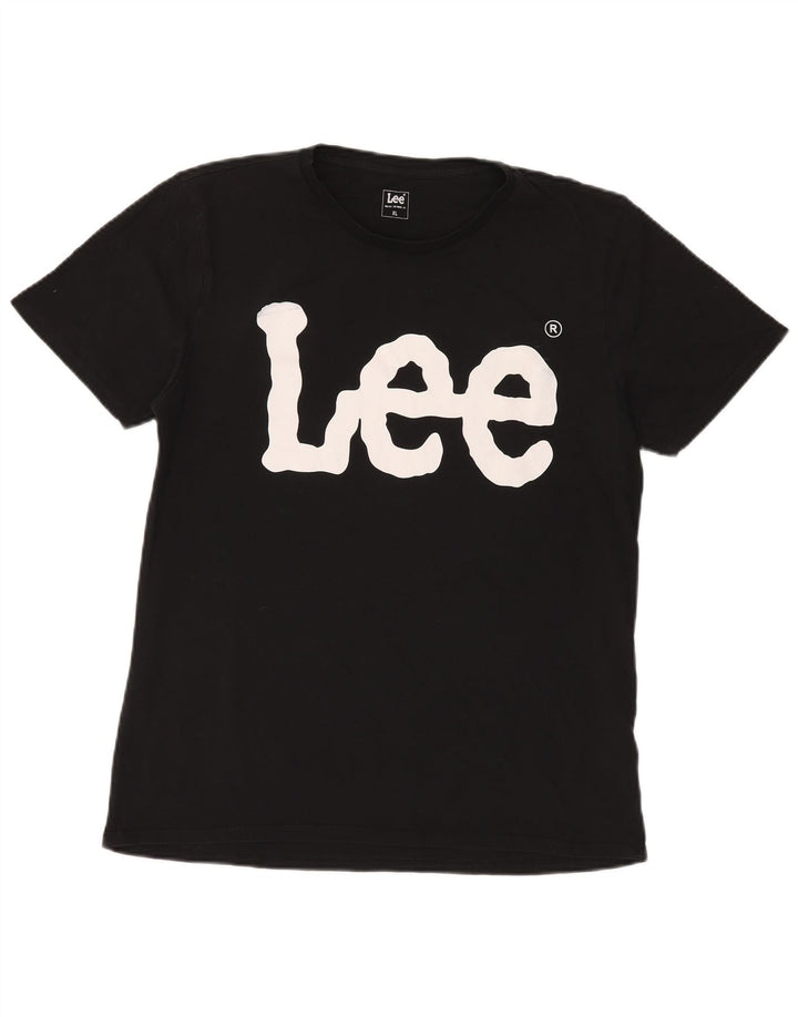 Lee Mens Graphic T-Shirt Top XL Black Cotton