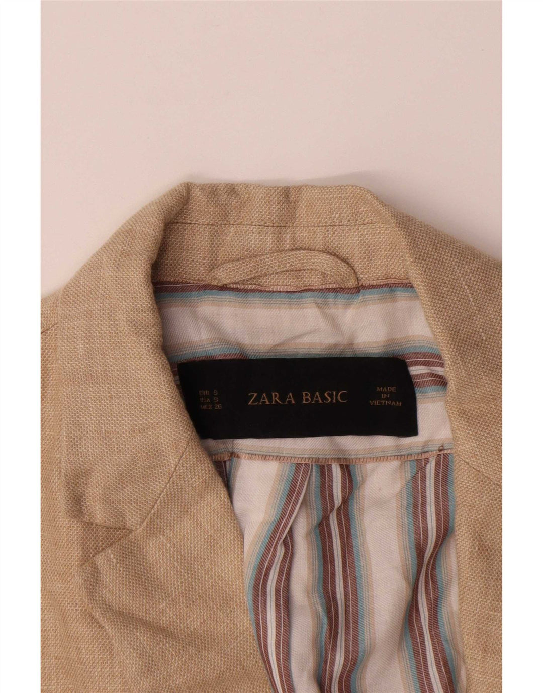 Zara Womens 1 Button Blazer Jacket UK 10 Small Beige
