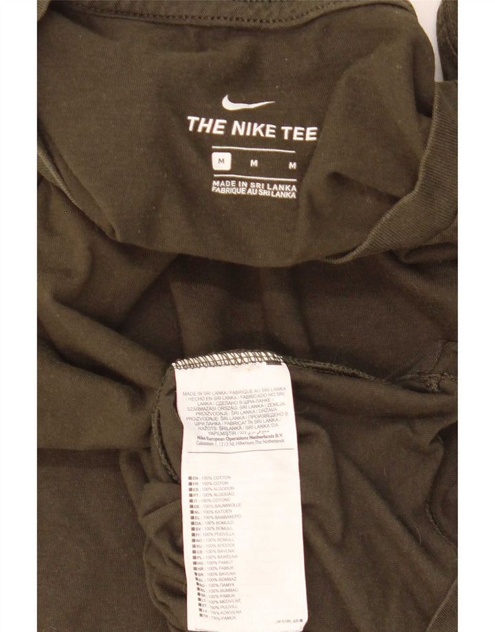 Nike Mens T-Shirt Top Medium Khaki Cotton