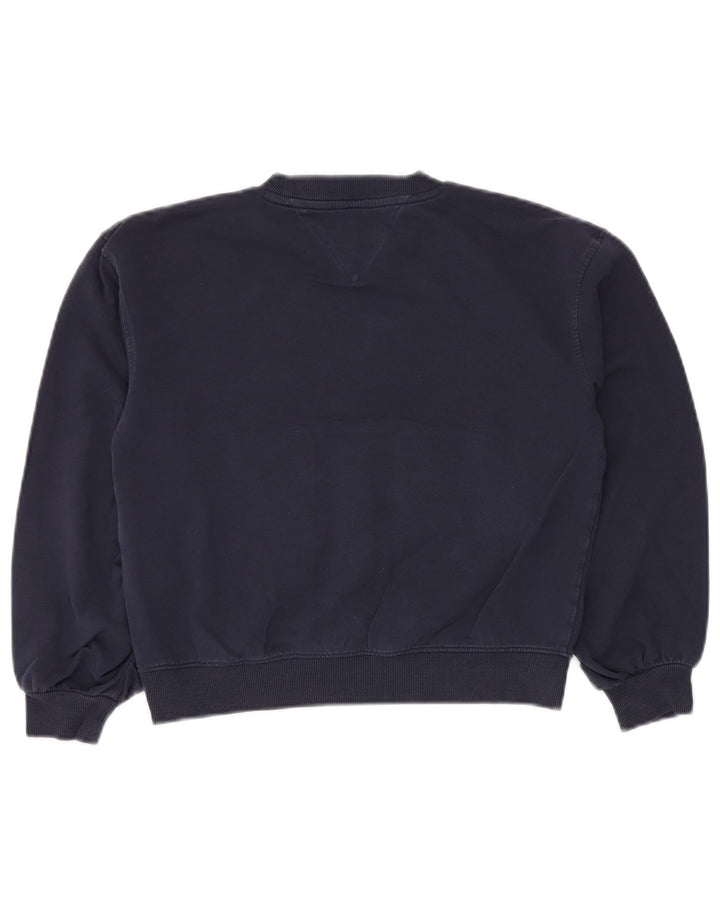 TOMMY HILFIGER Girls Graphic Crop Sweatshirt Jumper 11-12 Years Navy Blue