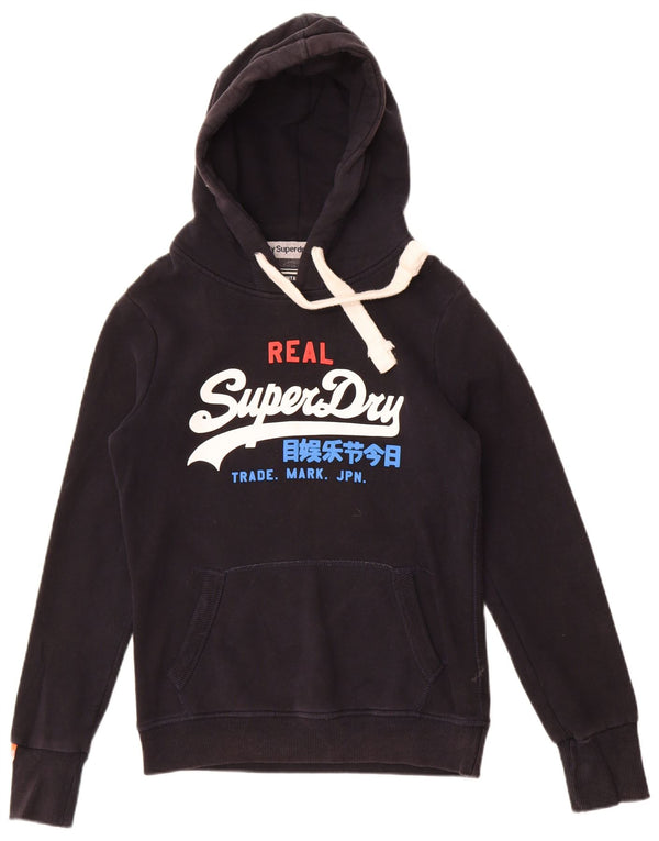 Superdry Mens Graphic Hoodie Jumper Small Black Cotton