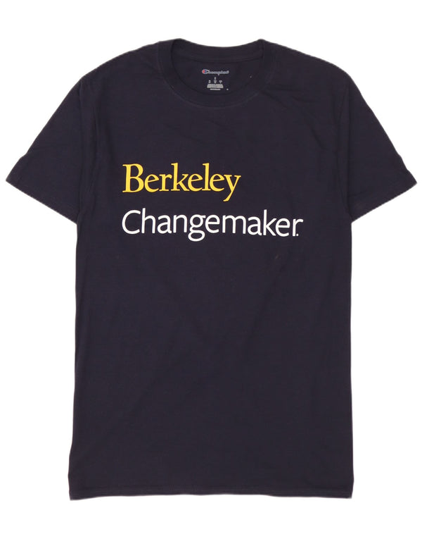 CHAMPION Mens Graphic T-Shirt Top Small Navy Blue