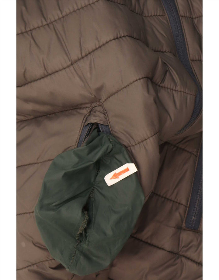 North Sails Mens Hooded Padded Jacket UK 36 Small Grey Nylon