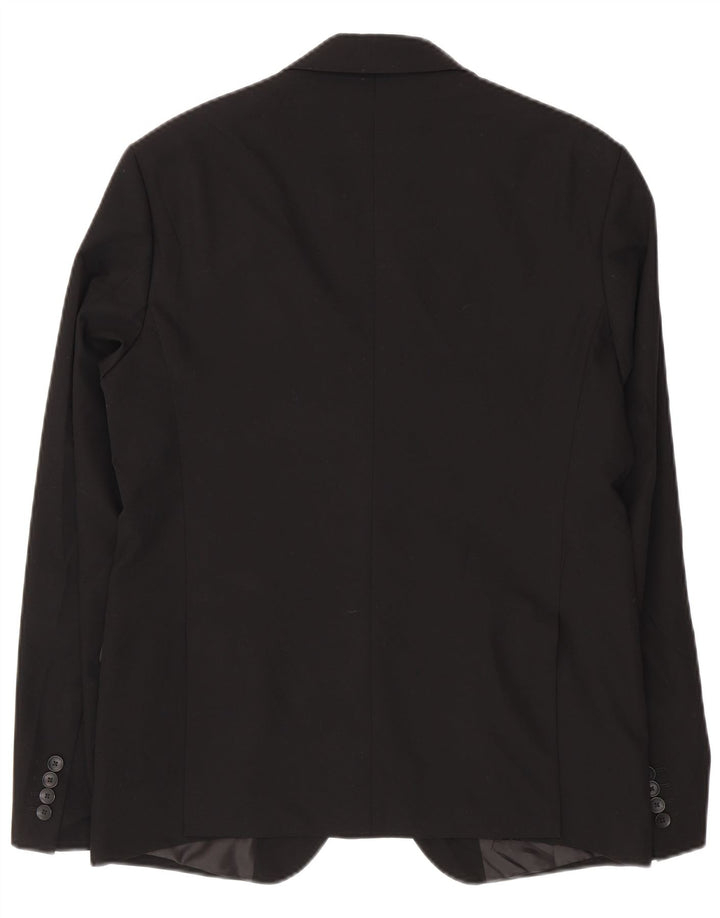 Zara Mens 2 Button Blazer Jacket EU 50 Medium Black