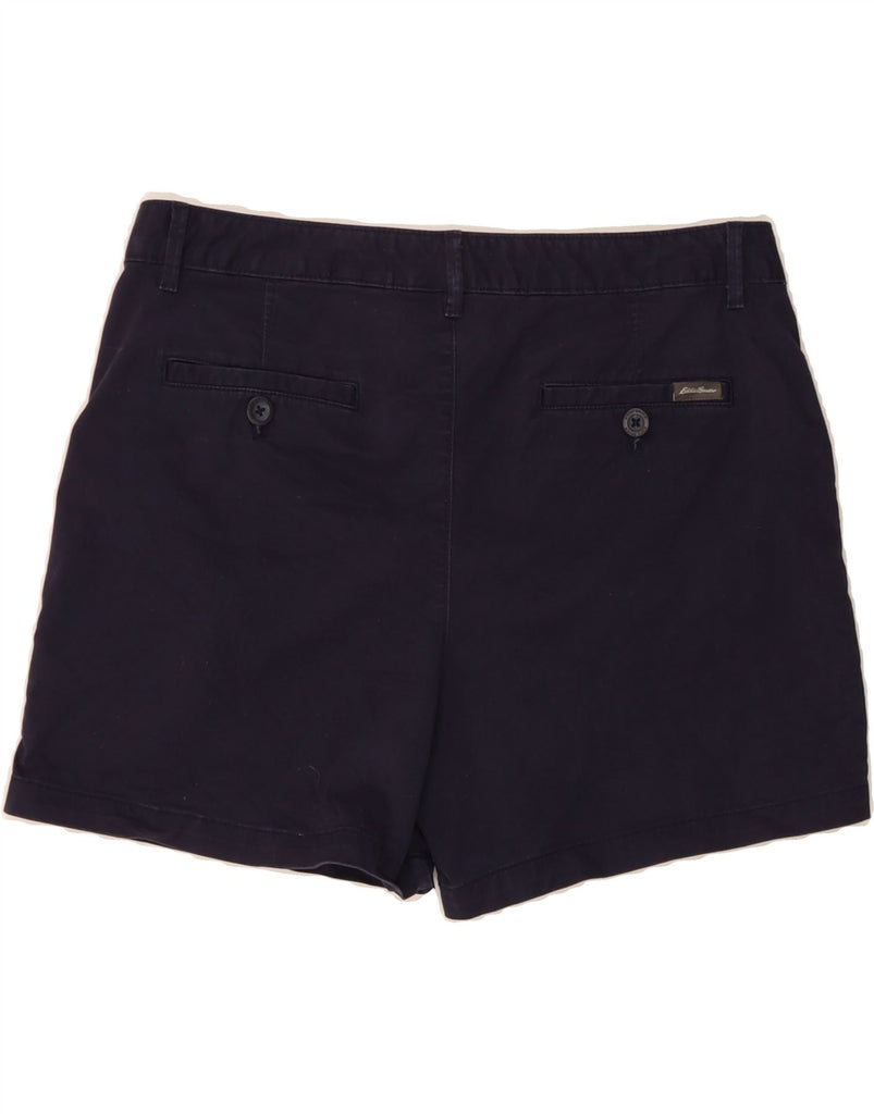 EDDIE BAUER Womens Slightly Curvy Chino Shorts US 10 Large W34  Navy Blue Vintage Eddie Bauer and Second-Hand Eddie Bauer from Messina Hembry 