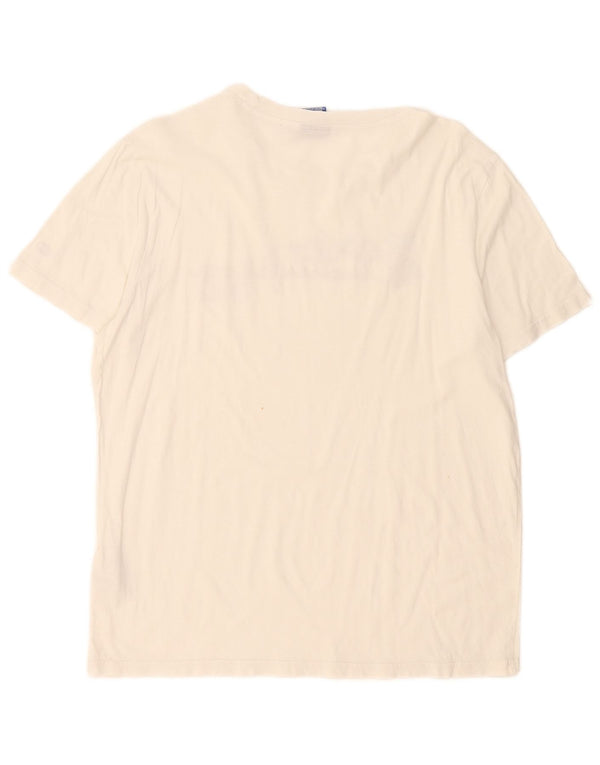 Champion Mens Graphic T-Shirt Top Large White Cotton