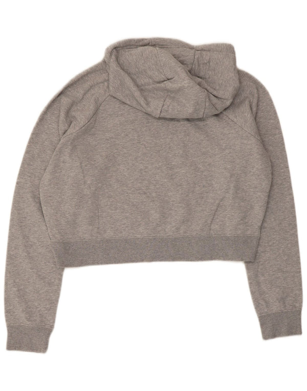 Nike Womens Graphic Crop Sweatshirt Jumper UK 16 Large Grey Cotton