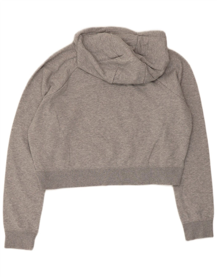 Nike Womens Graphic Crop Sweatshirt Jumper UK 16 Large Grey Cotton