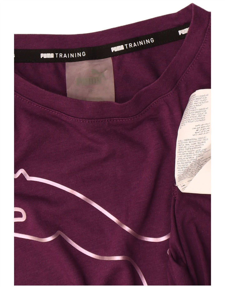 Puma Womens Graphic T-Shirt Top UK 16 Large Purple Polyester