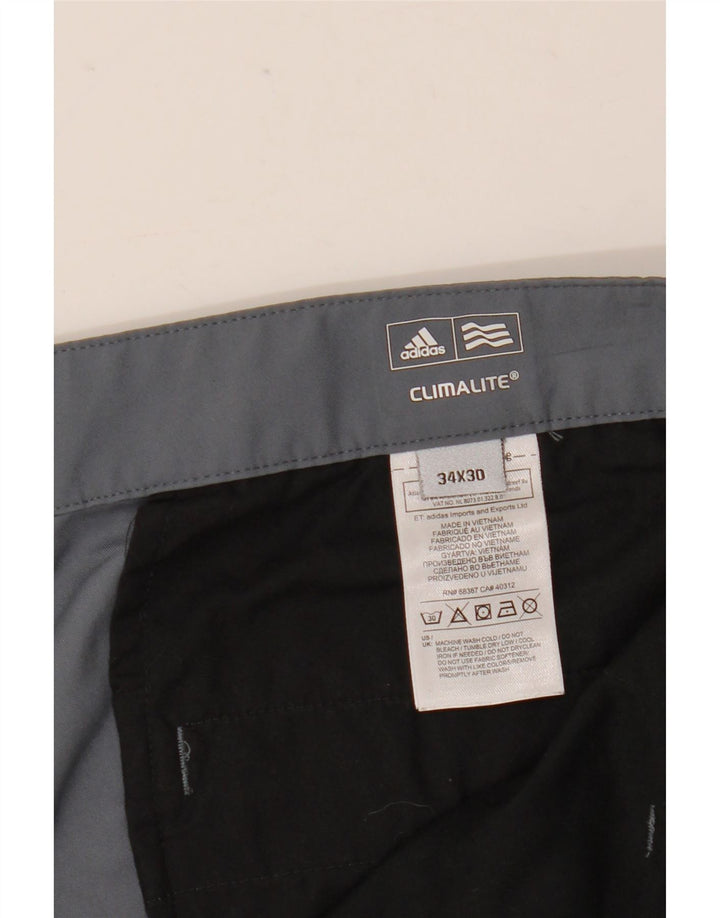 Adidas Mens Climalite Straight Chino Trousers W34 L30 Grey Polyester
