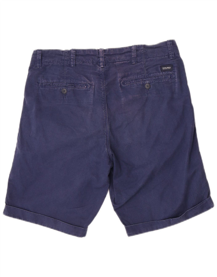 Woolrich Mens Chino Shorts W30 Medium Navy Blue Cotton