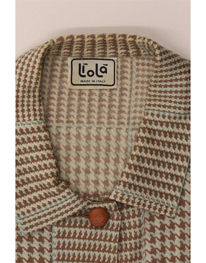Liola Womens Cardigan Top UK 14 Medium Brown Houndstooth
