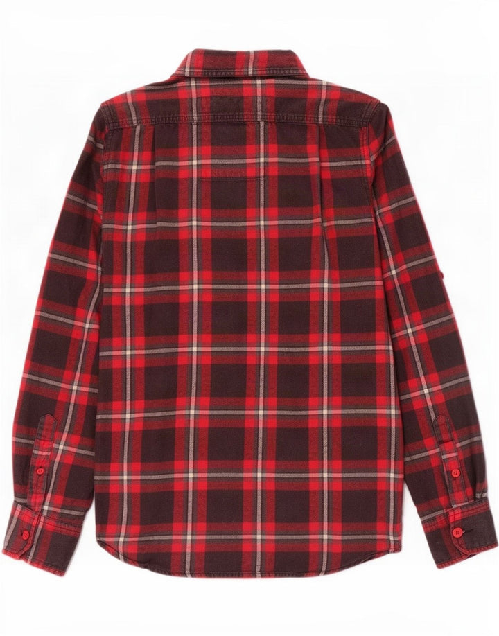 Superdry Mens Flannel Shirt Large Red Check Cotton
