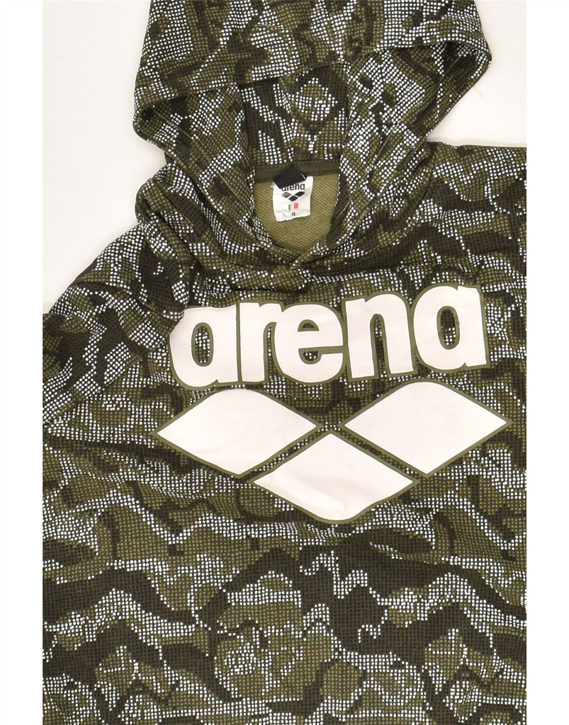 ARENA Boys Graphic Hoodie Jumper 9-10 Years Khaki Camouflage Cotton | Vintage Arena | Thrift | Second-Hand Arena | Used Clothing | Messina Hembry 