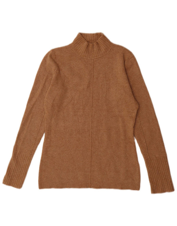 Marks & Spencer Womens Turtle Neck Jumper Sweater UK 6 XS Brown Polyamide