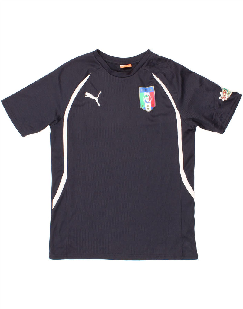 PUMA Boys Italia T-Shirt Top 13-14 Years XL Navy Blue Polyester Vintage Puma and Second-Hand Puma from Messina Hembry 