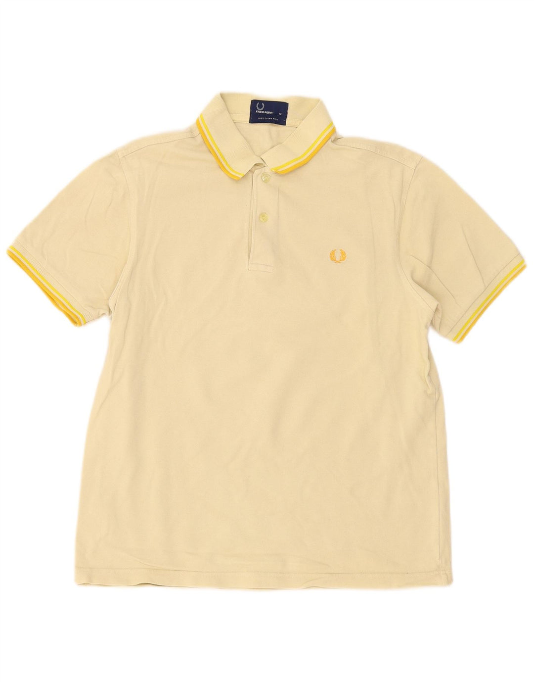 Fred Perry Mens Polo Shirt Medium Yellow Cotton