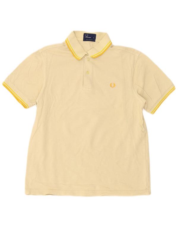 Fred Perry Mens Polo Shirt Medium Yellow Cotton