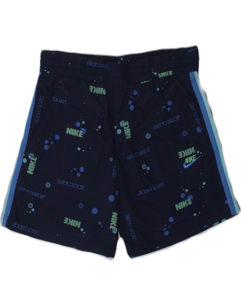 NIKE Boys Graphic Sport Shorts 5-6 Years Medium Navy Blue Nylon | Vintage Nike | Thrift | Second-Hand Nike | Used Clothing | Messina Hembry 