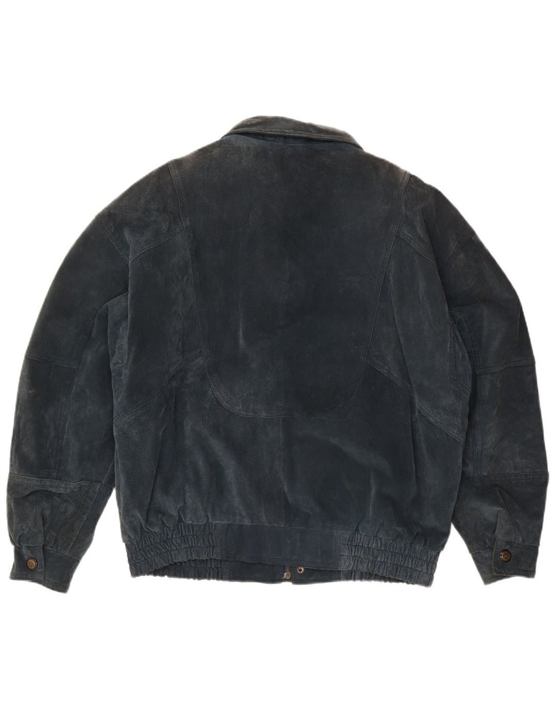 C&A Mens Suede Jacket UK 40 Large Navy Blue Leather