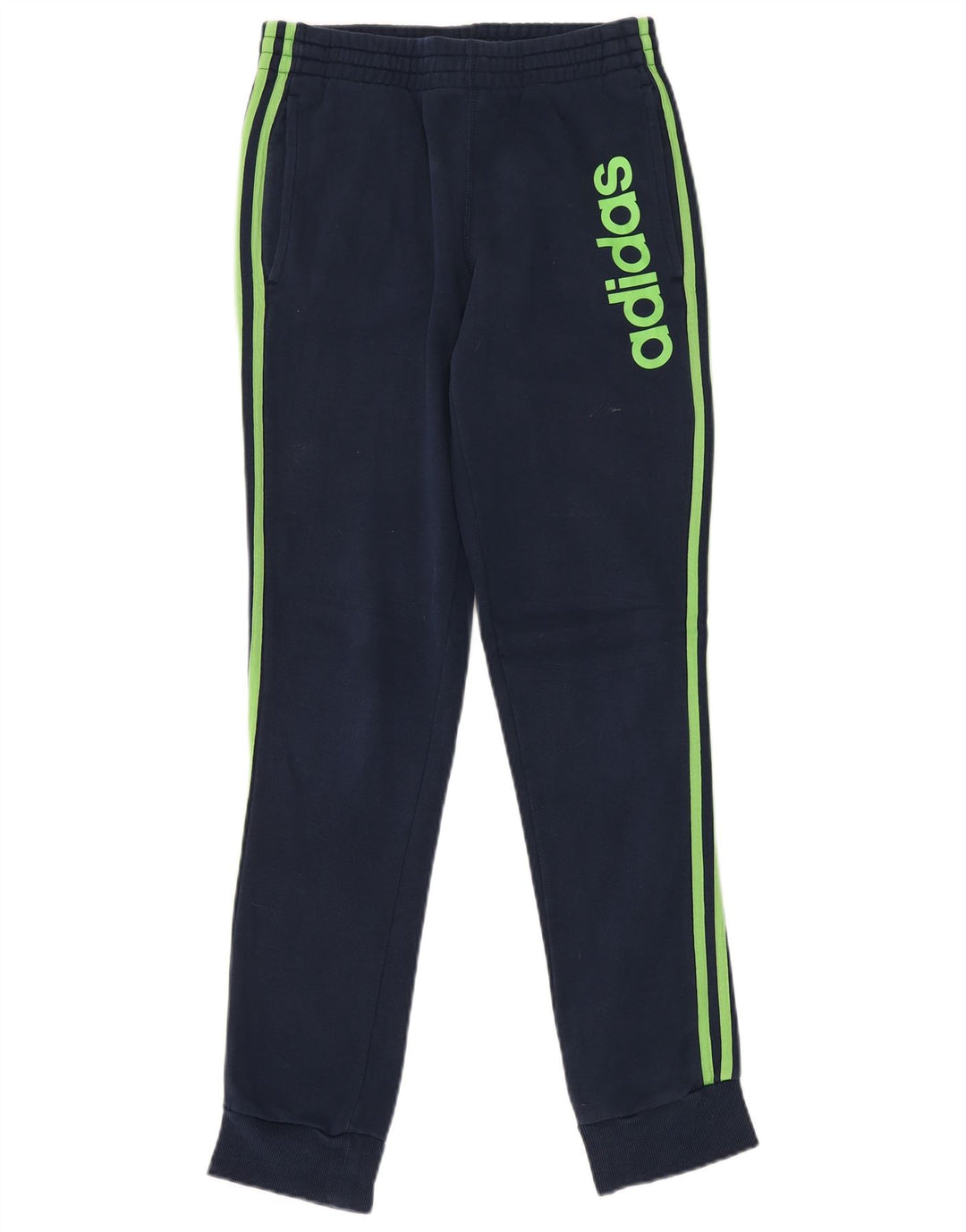 ADIDAS Mens Graphic Tracksuit Trousers Joggers Small  Navy Blue Cotton
