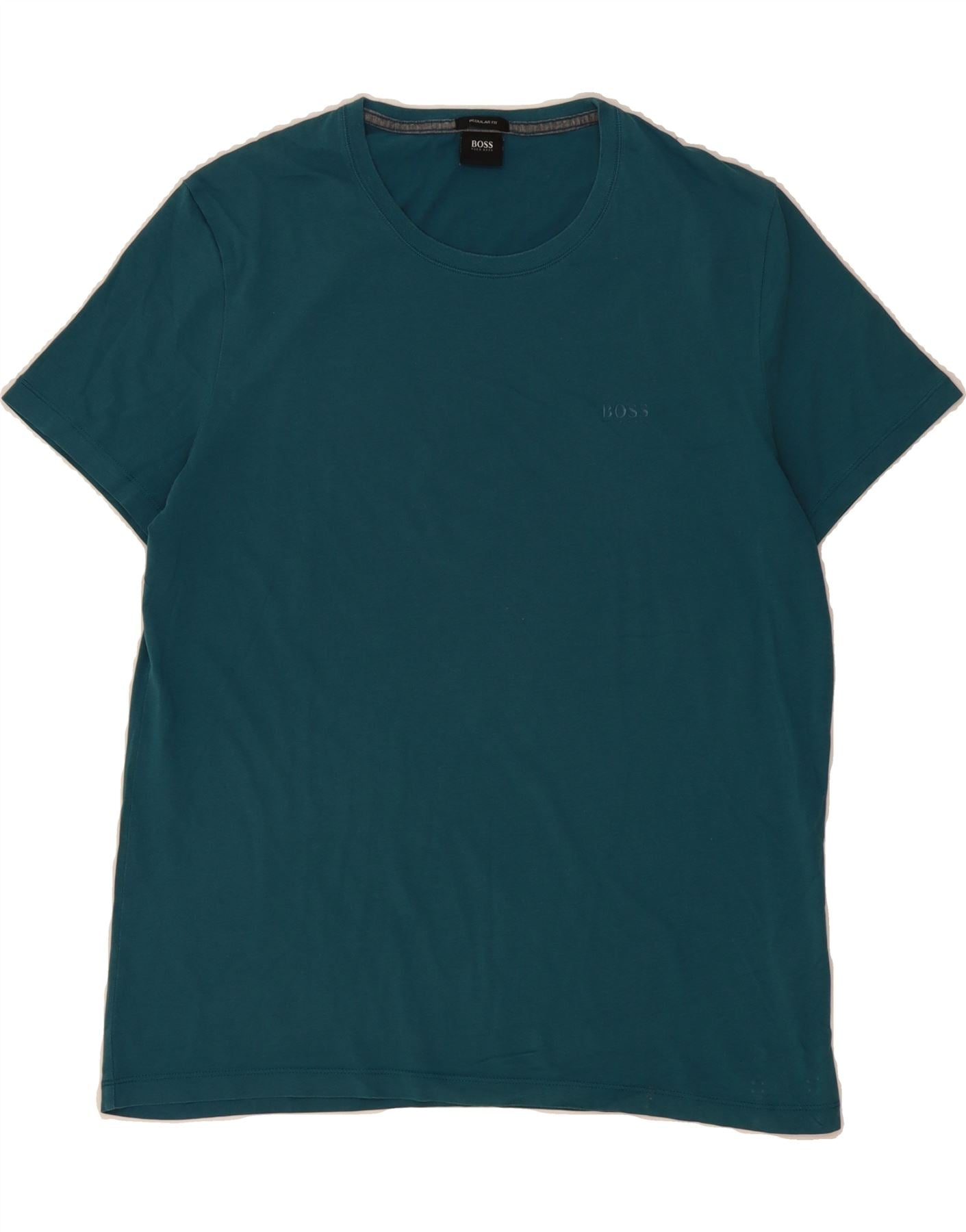 HUGO BOSS Mens Regular Fit T-Shirt Top Medium Blue Cotton