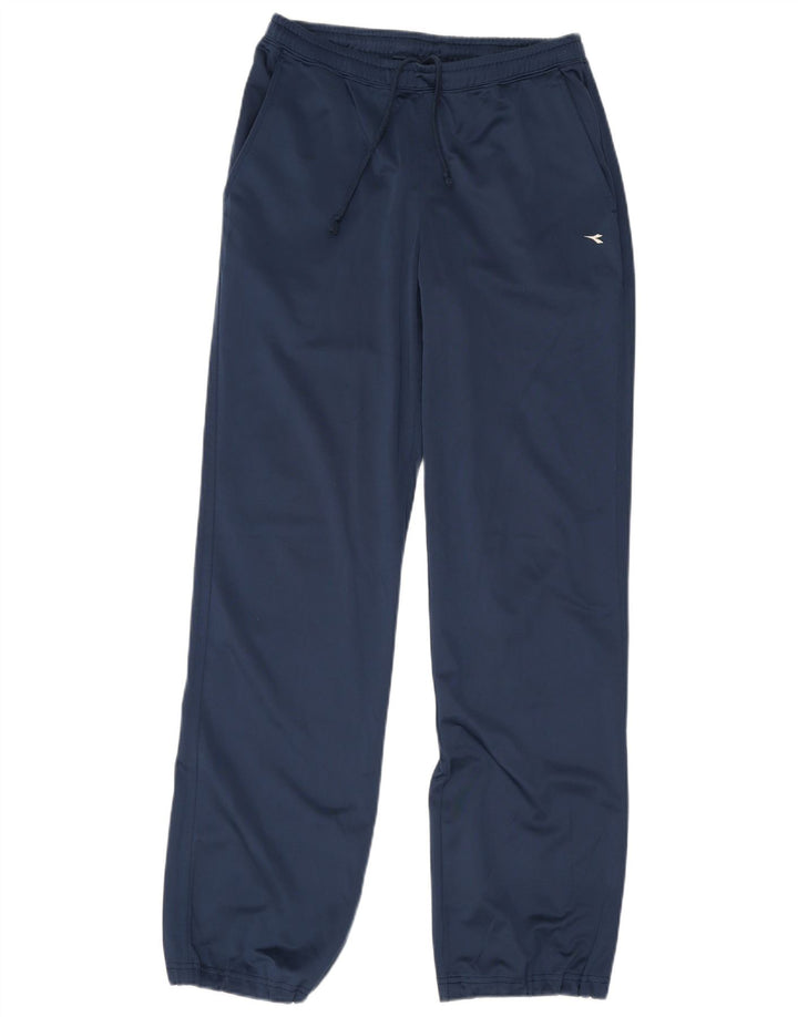 DIADORA Womens Tracksuit Trousers Joggers UK 8 Small Navy Blue Polyester