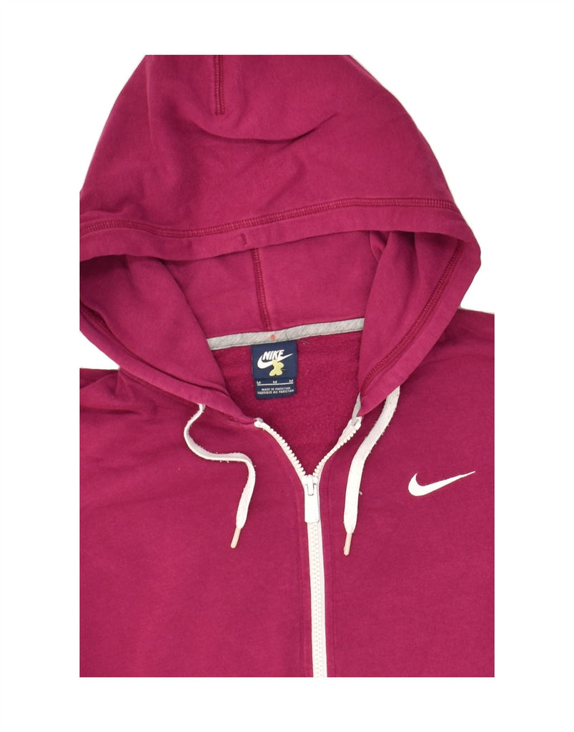 NIKE Womens Zip Hoodie Sweater UK 14 Medium Pink Cotton Vintage Nike and Second-Hand Nike from Messina Hembry 