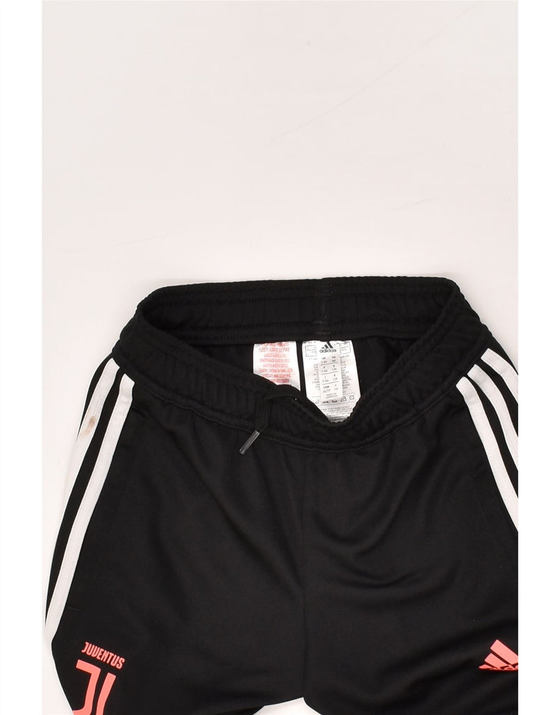 ADIDAS Boys Juventus Graphic Tracksuit Trousers 7-8 Years Black Polyester | Vintage Adidas | Thrift | Second-Hand Adidas | Used Clothing | Messina Hembry 